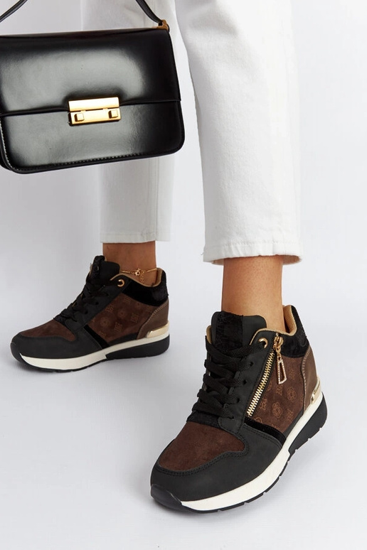 Czarne sneakersy na koturnie Knoxville