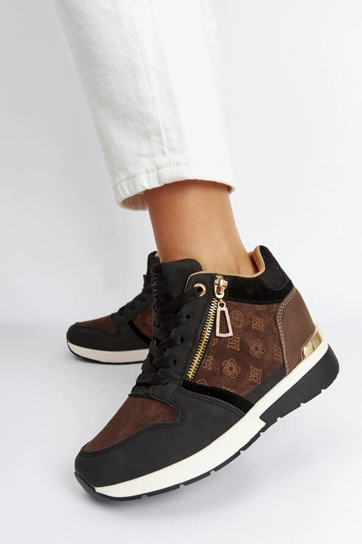 Czarne sneakersy na koturnie Knoxville