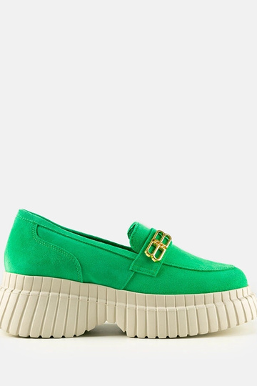 Zielone zamszowe półbuty...