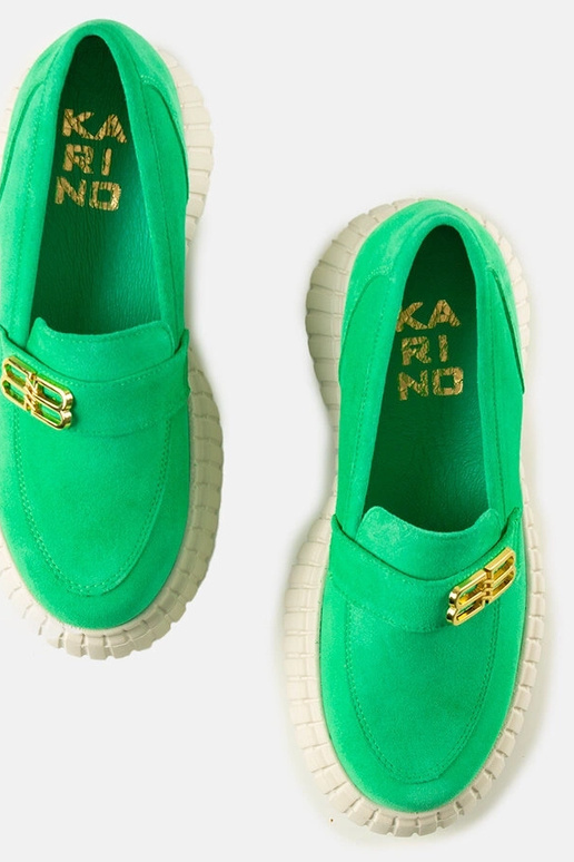 Zielone zamszowe półbuty Karino Zielone zamszowe półbuty Karino