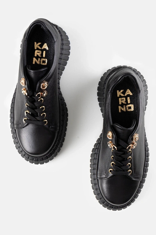 Czarne skórzane sneakersy na...