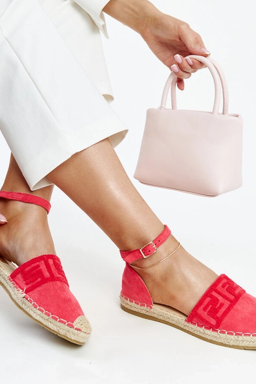 Ciemnoróżowe espadryle z ozdobnym...