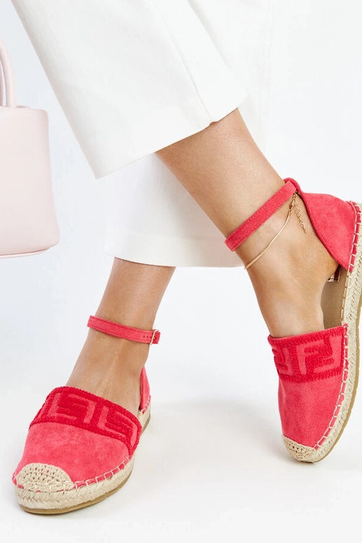 Ciemnoróżowe espadryle z ozdobnym...