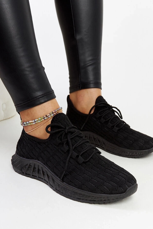 Czarne materiałowe sneakersy Milena