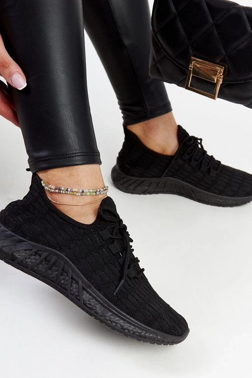 Czarne materiałowe sneakersy Milena