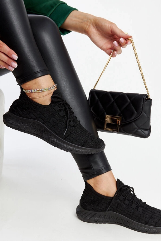 Czarne materiałowe sneakersy Milena