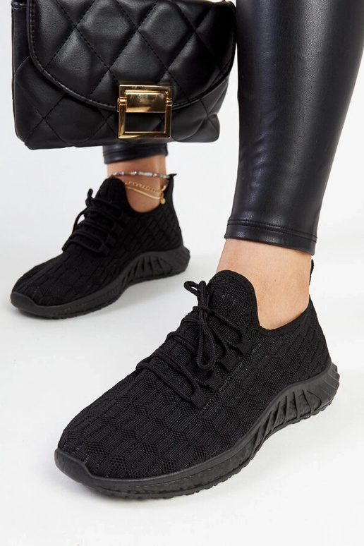 Czarne materiałowe sneakersy Milena