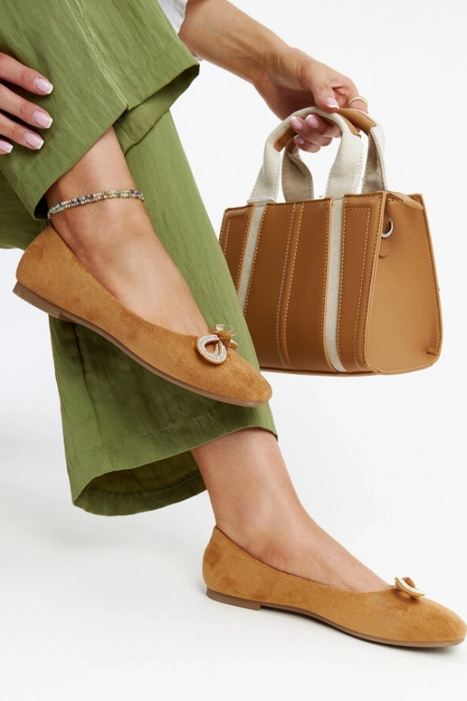 Brązowe balerinki z kokardką Gaillou