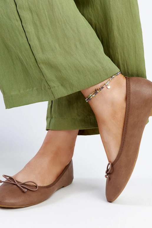 Brązowe balerinki z eko-skóry Pavla