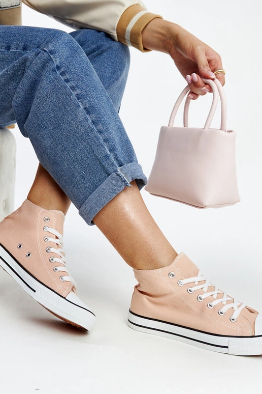 Jasnoróżowe wysokie trampki Eliska