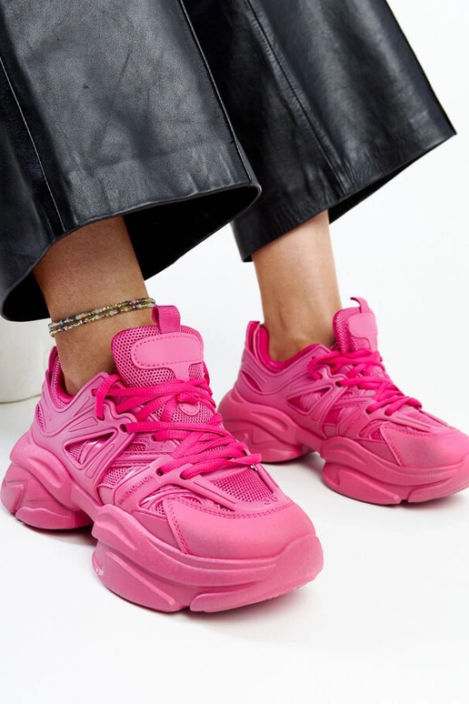 Ciemnoróżowe sportowe sneakersy Feaven