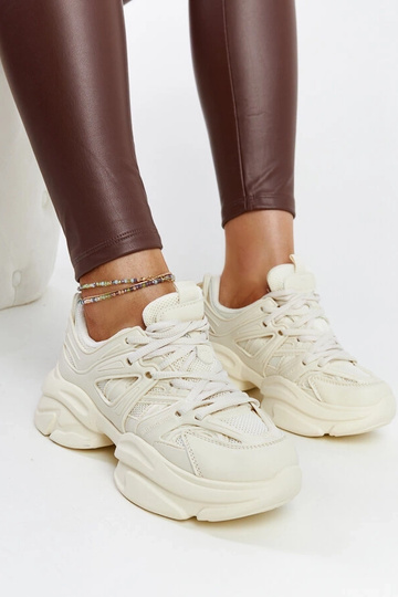 Jasnobeżowe sportowe sneakersy Feaven 2