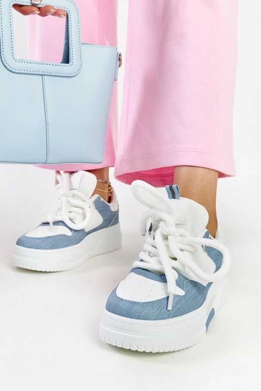 Biało-niebieskie sneakersy na...