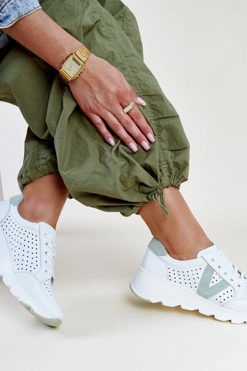 Białe skórzane sneakersy... 2