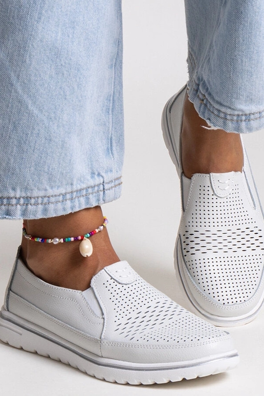 Jasnoszare skórzane półbuty Vinceza Jasnoszare skórzane półbuty Vinceza