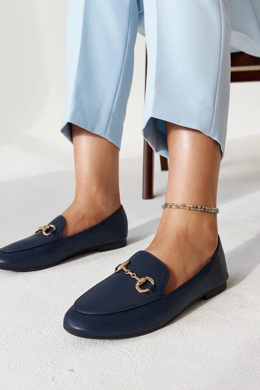 Granatowe mokasyny z klamerką Erminia Granatowe mokasyny z klamerką Erminia