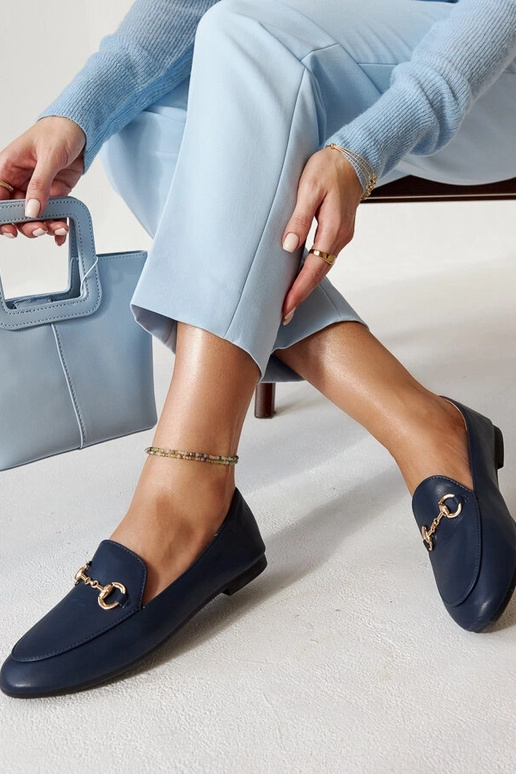 Granatowe mokasyny z klamerką Erminia Granatowe mokasyny z klamerką Erminia