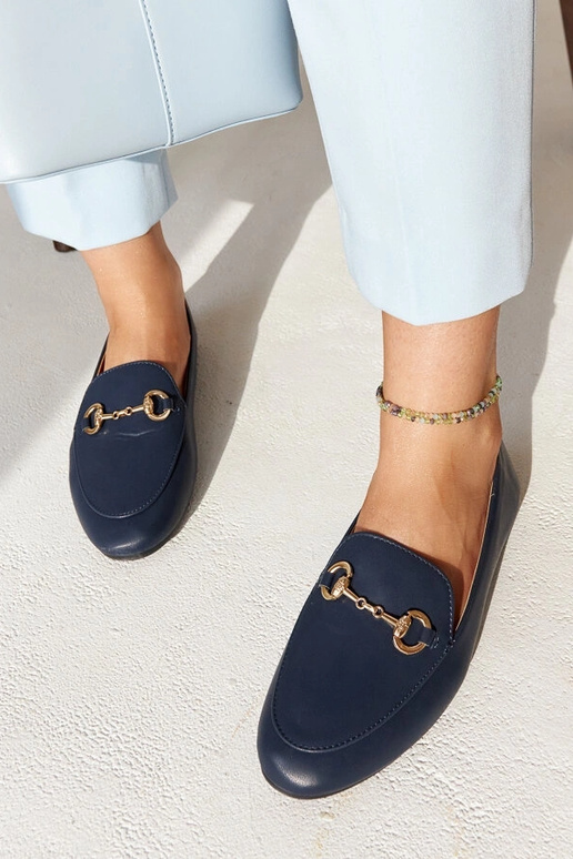 Granatowe mokasyny z klamerką Erminia Granatowe mokasyny z klamerką Erminia