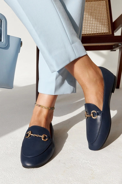 Granatowe mokasyny z klamerką Erminia Granatowe mokasyny z klamerką Erminia