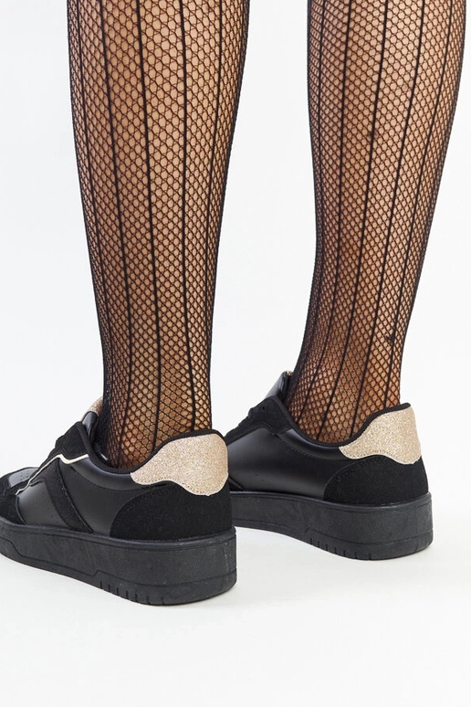 Czarny sneakersy na platformie Walda