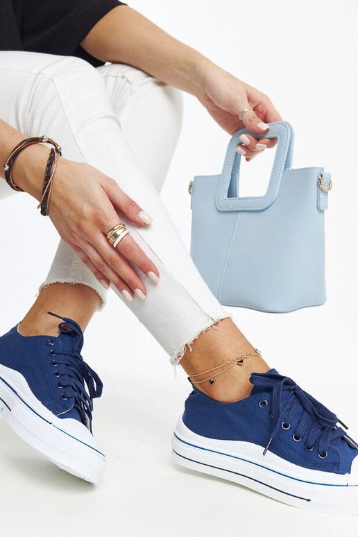 Granatowe trampki na platformie Anbarin