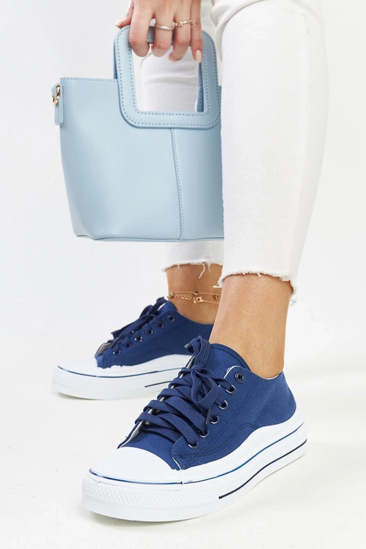 Granatowe trampki na platformie Anbarin