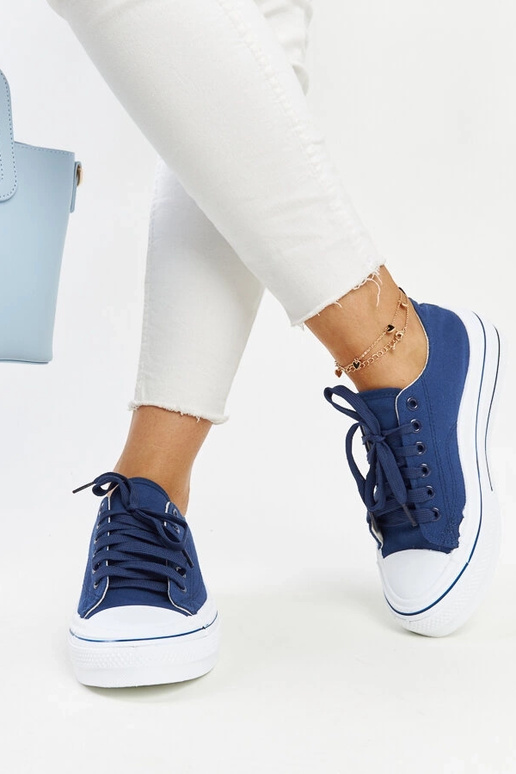 Granatowe trampki na platformie Anbarin