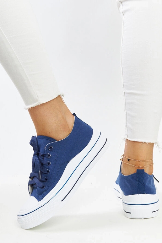 Granatowe trampki na platformie Anbarin