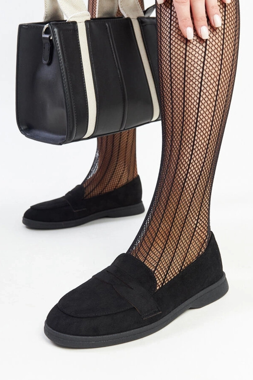 Czarne zamszowe mokasyny Nibras