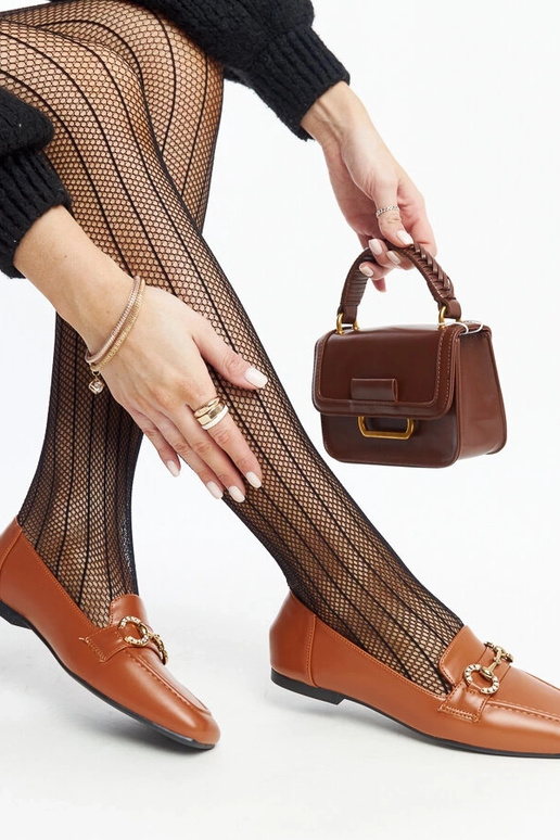 Brązowe mokasyny z klamerką Areebah