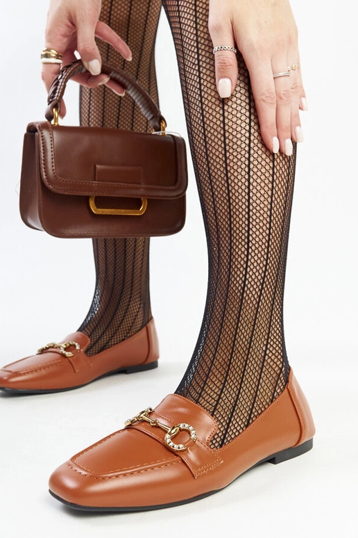 Brązowe mokasyny z klamerką Areebah