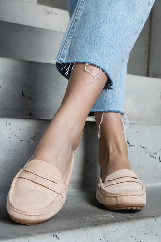 Beżowe mokasyny z eko-zamszu Cellarengo Beżowe mokasyny z eko-zamszu Cellarengo