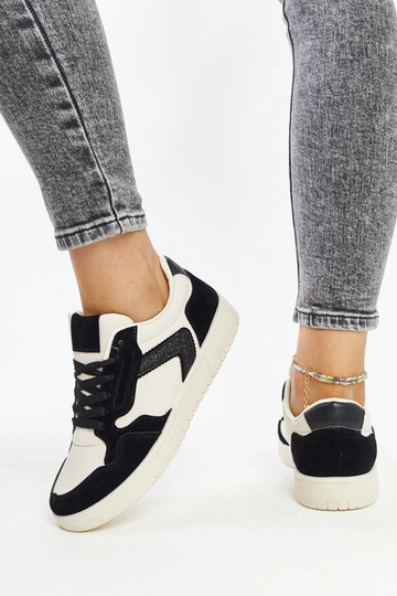 Biało-czarne sneakersy z brokatem Juwan 2