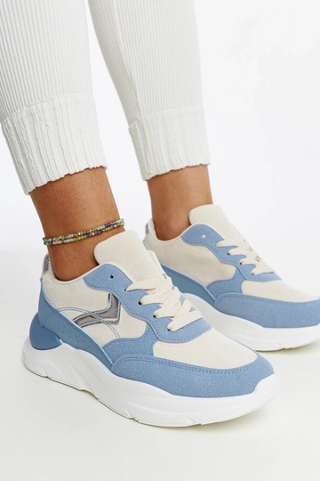 Beżowo-niebieskie sneakersy...