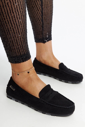 Czarne zamszowe mokasyny...
