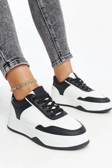 Biało-czarne sneakersy na...