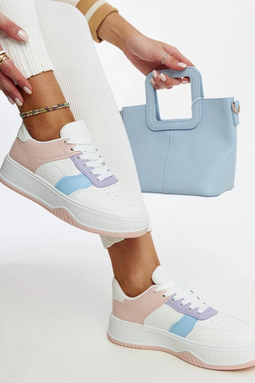 Biało-różowe sneakersy na grubszej podeszwie Rafida 2