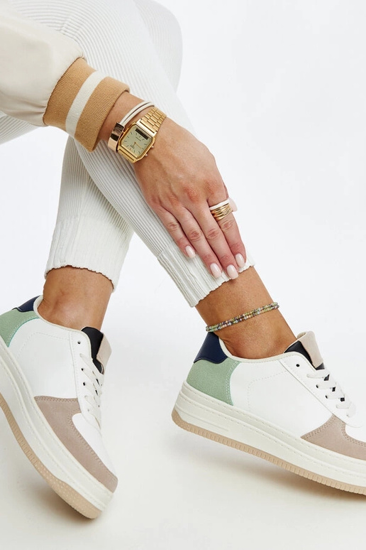 Wielokolorowe sneakersy na platformie...