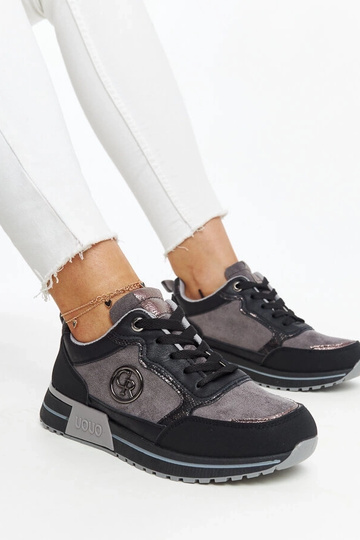 Czarno-szare sneakersy na...