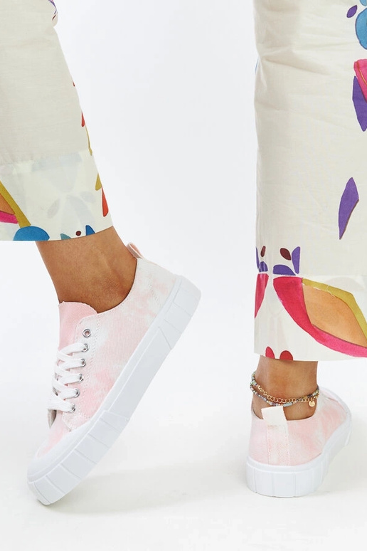 Różowe materiałowe trampki Jerina