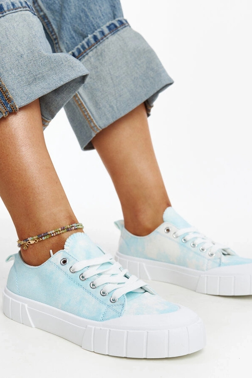 Niebieskie materiałowe trampki Jerina