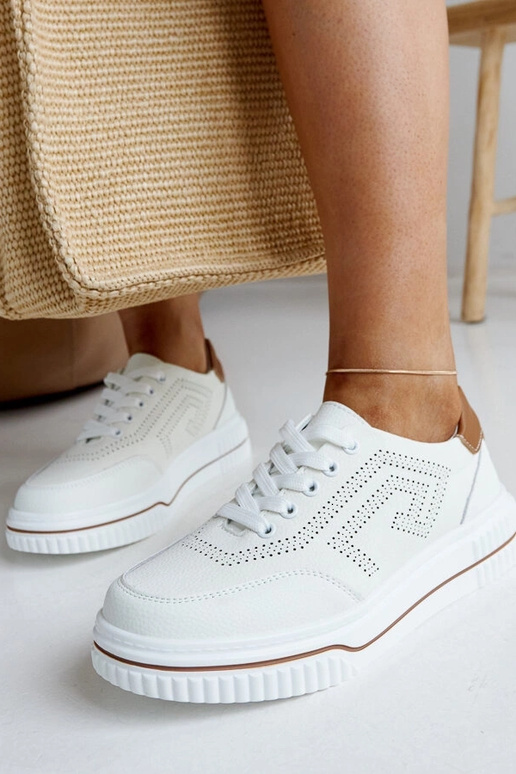 Beżowe skórzane sneakersy Rushd