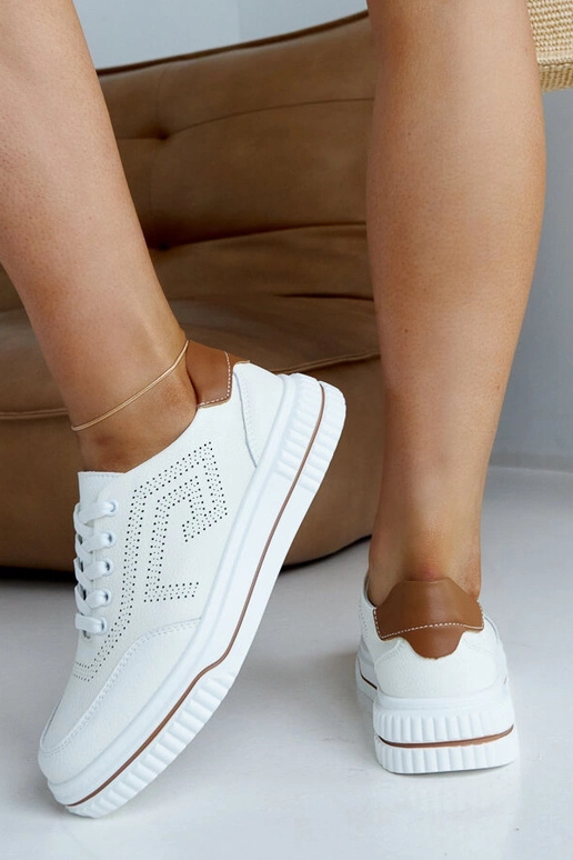 Beżowe skórzane sneakersy Rushd