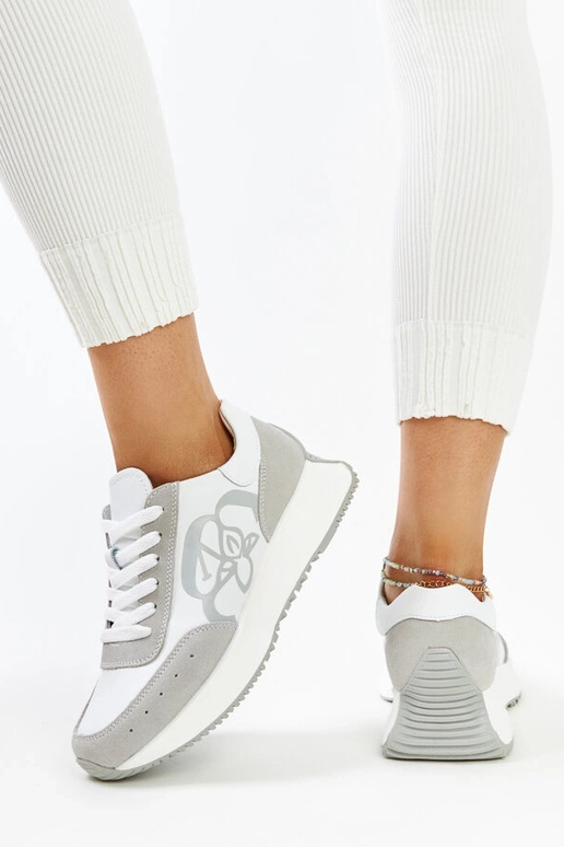 Biało-szare skórzane sneakersy Salimah