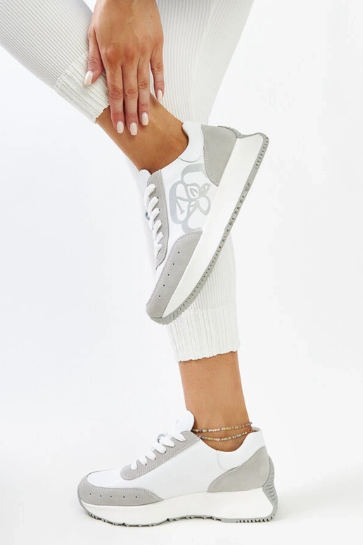 Biało-szare skórzane sneakersy Salimah