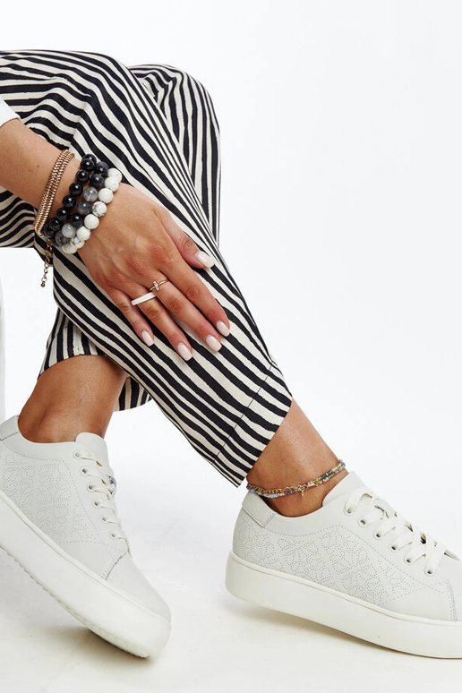 Beżowe trampki skórzane Sireen