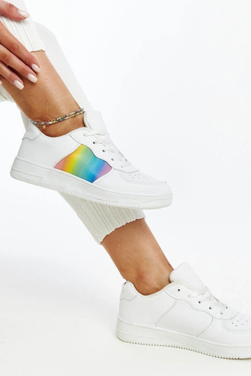 Białe sneakersy z kolorem na platformie Asmarina
