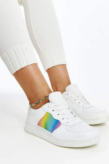 Białe sneakersy z kolorem na platformie Asmarina 2