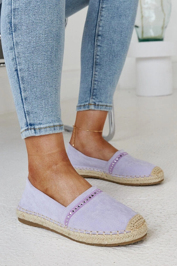 Fioletowe espadryle z cyrkoniami Abia