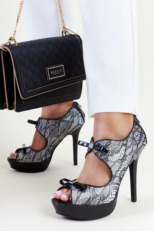 Biało-czarne eleganckie szpilki Metla Biało-czarne eleganckie szpilki Metla